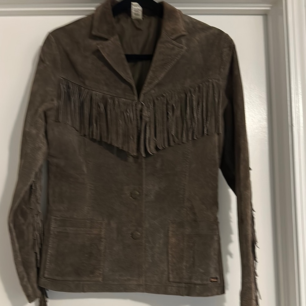 On Trend: Prana EUC 100% Leather Women's Jacket with Fringe